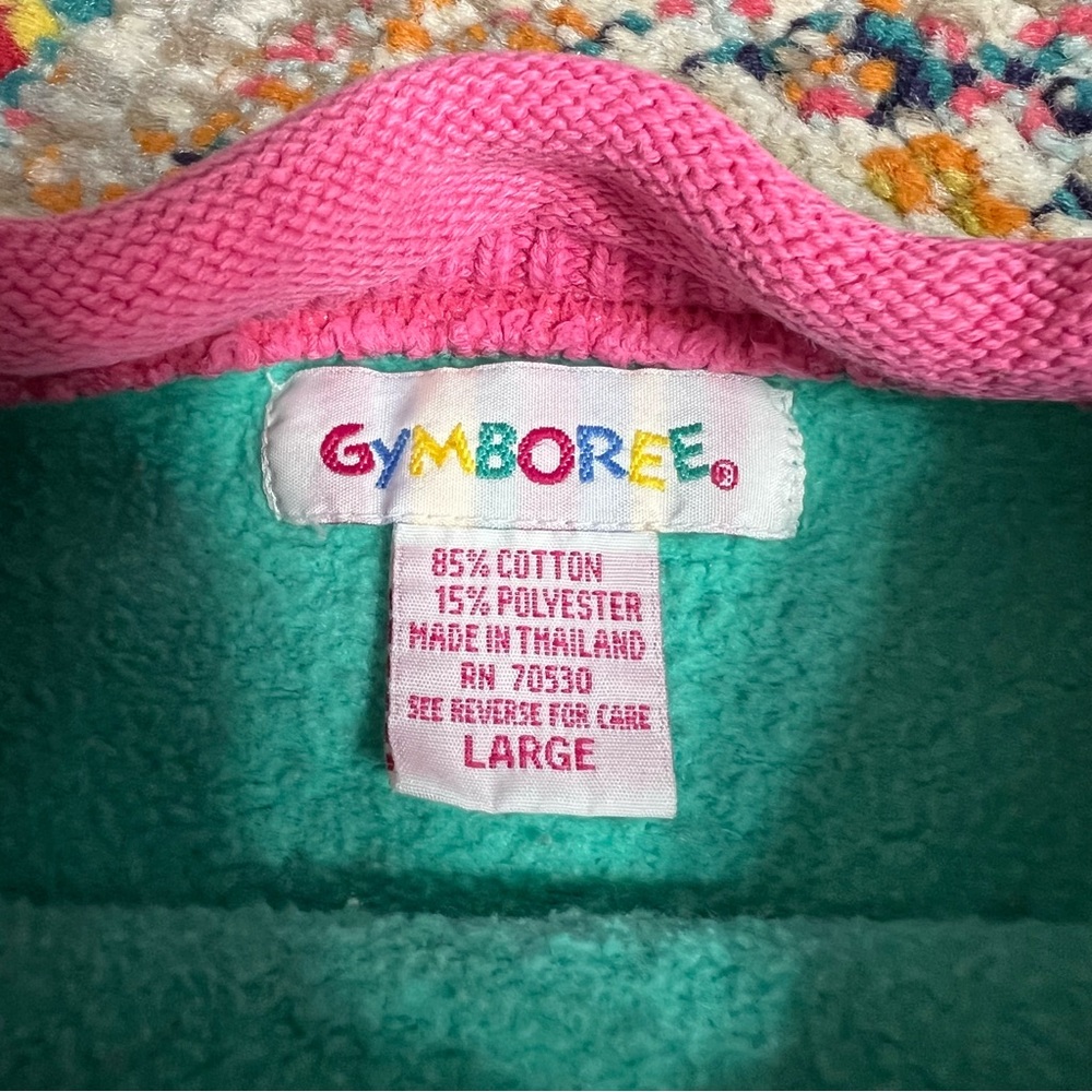 Gymboree Retro Vintage 90s Pink and Turquoise Kids' Colorblock Sweater 4T - Picture 6 of 10